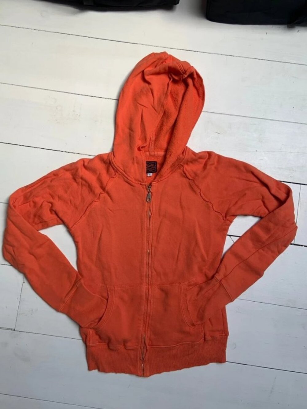 Orange Full Zip Hoodie Size S